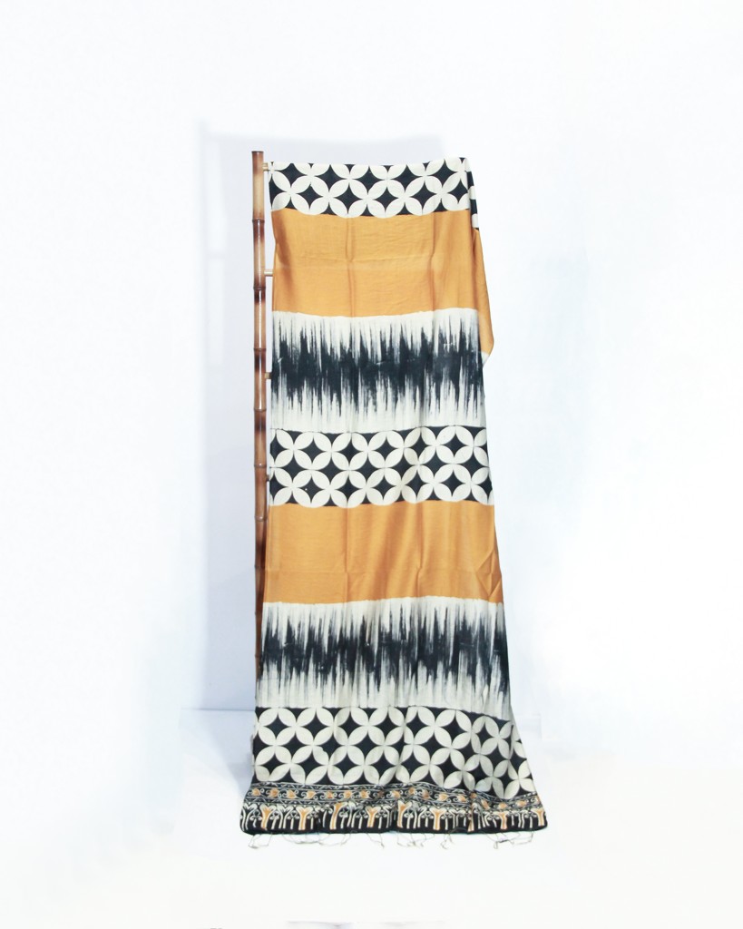 syal cotton bamboo yellow abstrak